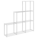 vidaXL Tubuláris polc tárolóval Fehér 129 x 27 x 132 cm Alumínium