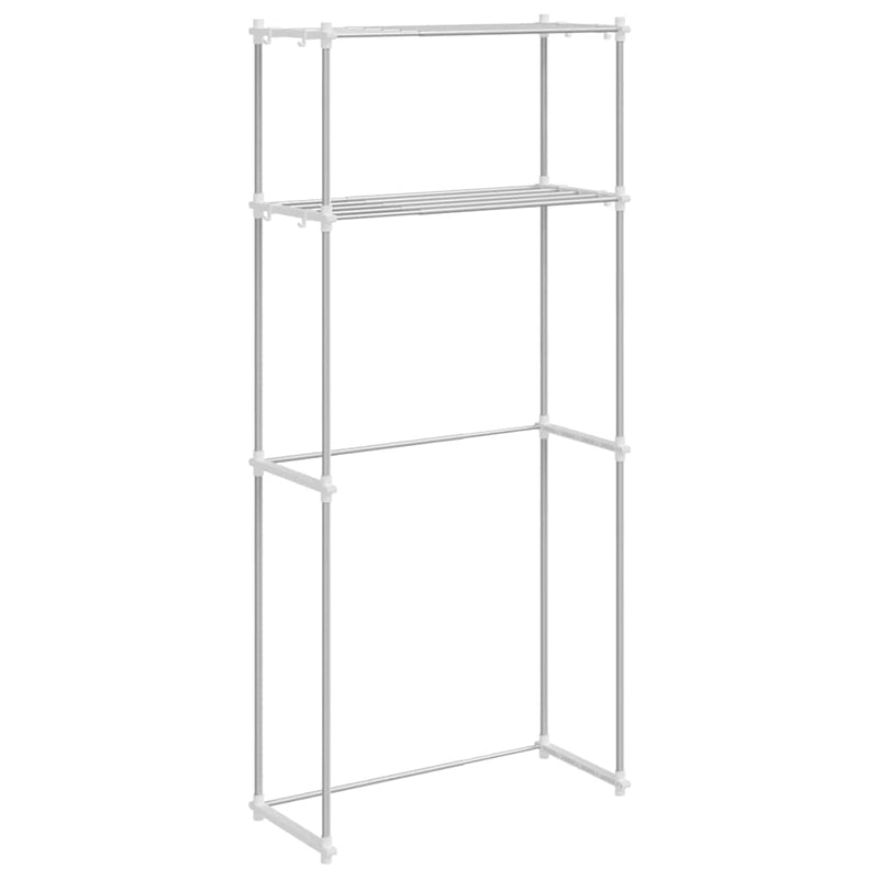 vidaXL Mosógép polc polcokkal Fehér 63 x 27 x 136 cm Alumínium