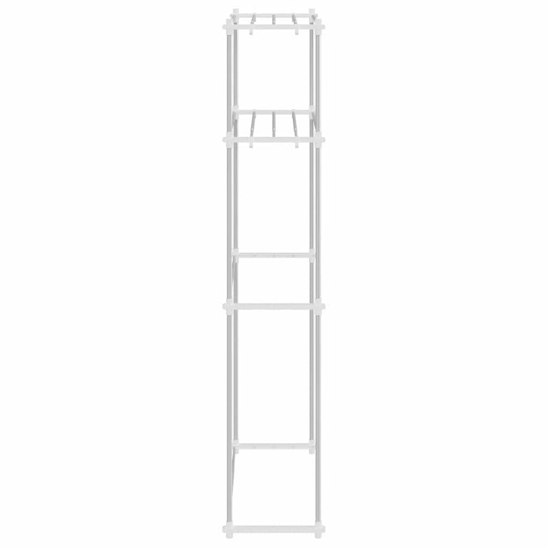 vidaXL Mosógép polc polcokkal Fehér 63 x 27 x 136 cm Alumínium