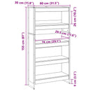 vidaXL Könyvespolc 2 pcs Sonoma 80 x 30 x 155 cm Faanyag