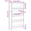 vidaXL Könyvespolc 2 pcs Füstös tölgy 80 x 30 x 155 cm Faanyag