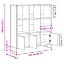 vidaXL Könyvespolc 2 pcs Fekete tölgy 99,5 x 30 x 108 cm Faanyag