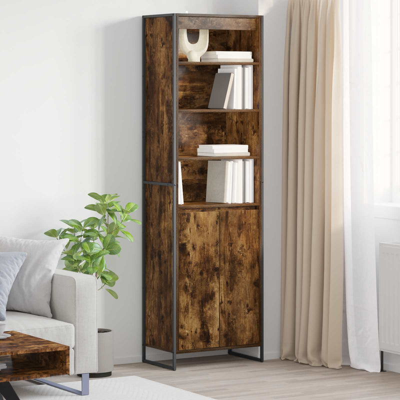 vidaXL Magas szekrények 2 pcs Füstös tölgy 60 x 36 x 300 cm Faanyag