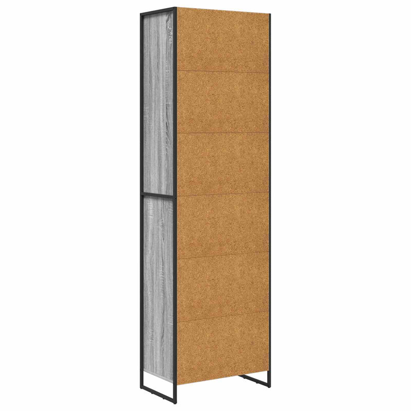 vidaXL Magas szekrények 2 pcs Szürke Sonoma 60 x 36 x 300 cm Faanyag