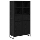 vidaXL Széf Fekete tölgy 81 x 36 x 150.5 cm Faanyag