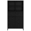 vidaXL Széf fiókkal 2 pcs Fekete tölgy 81 x 36 x 150.5 cm Faanyag