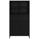 vidaXL Széf Fekete tölgy 81 x 36 x 150.5 cm Faanyag