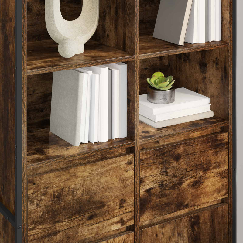 vidaXL Széf fiókkal 2 pcs Füstös tölgy 81 x 36 x 150.5 cm Faanyag