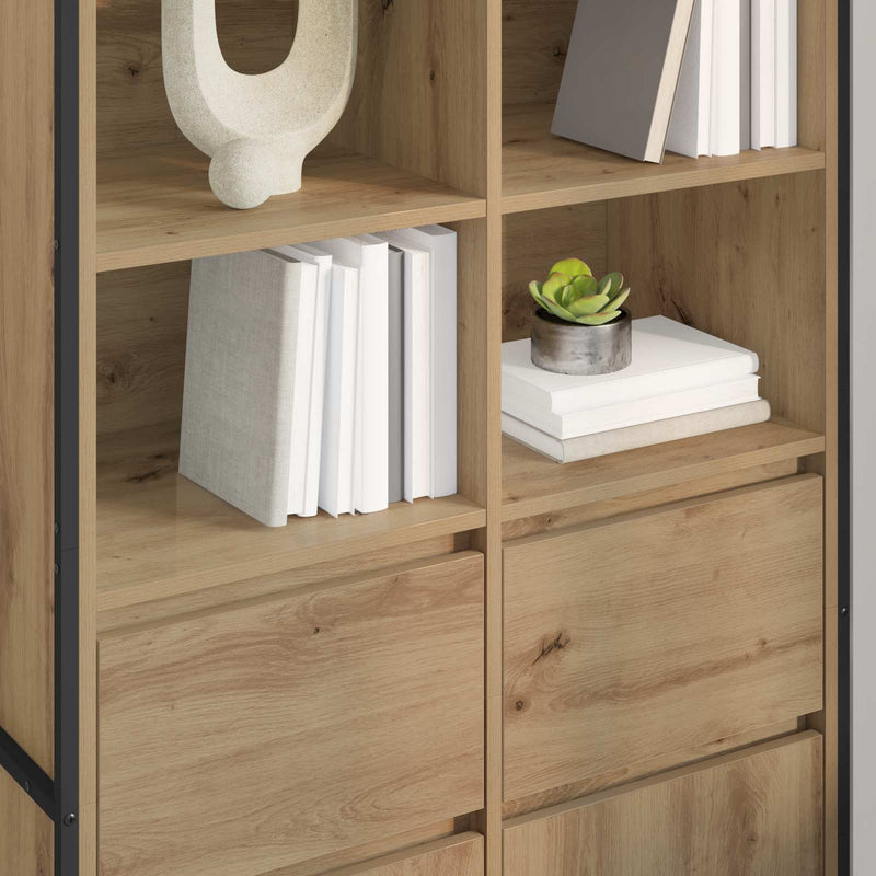 vidaXL Széf fiókkal 2 pcs Művészi tölgy 81 x 36 x 150.5 cm Faanyag