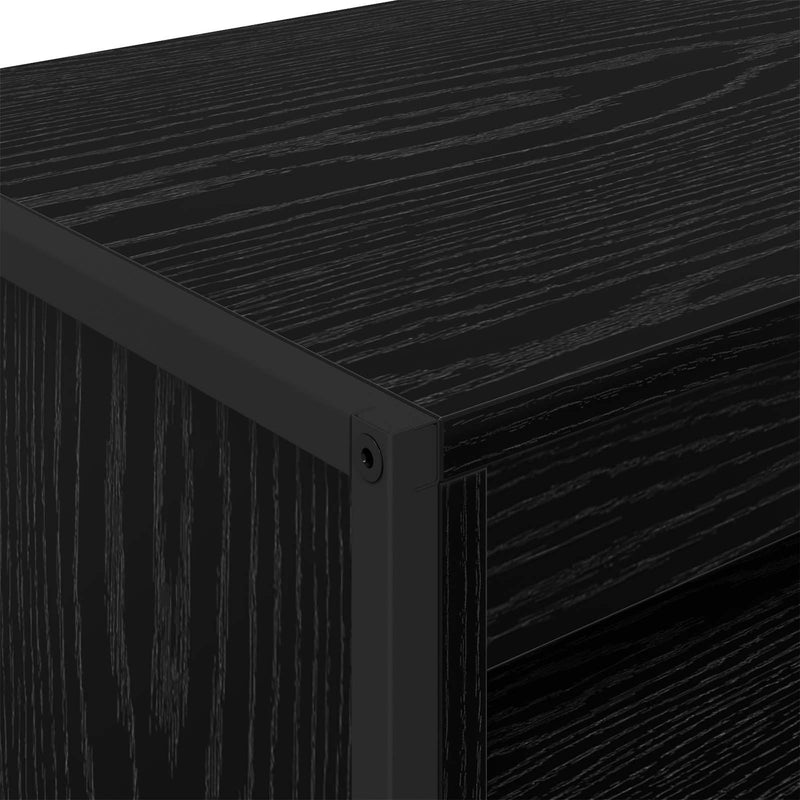 vidaXL Magas szekrények 2 pcs Fekete tölgy 60 x 36 x 300 cm Faanyag