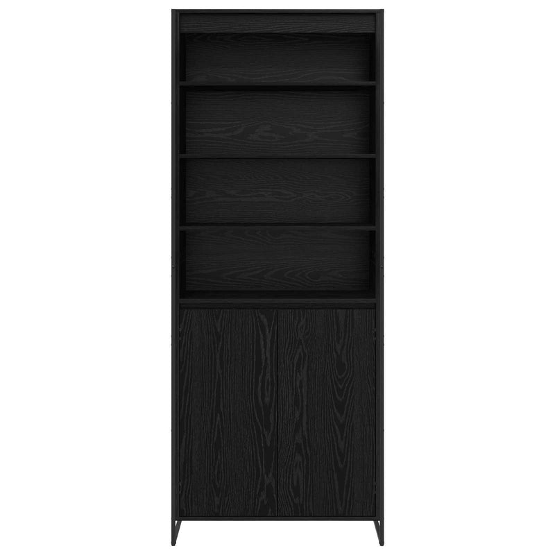 vidaXL Magas szekrények 2 pcs Fekete tölgy 60 x 36 x 300 cm Faanyag