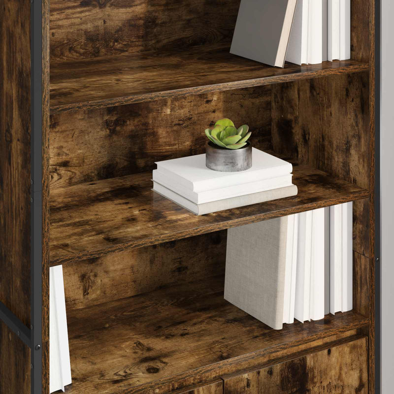 vidaXL Magas szekrények 2 pcs Füstös tölgy 60 x 36 x 300 cm Faanyag