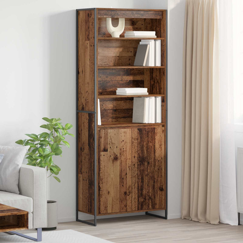 vidaXL Magas szekrények 2 pcs Öreg fa 60 x 36 x 300 cm Faanyag