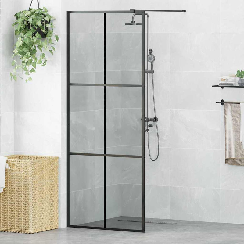 vidaXL Walk-in zuhanyfal Fekete 80 x 195 cm edzett üveg