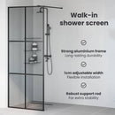 vidaXL Walk-in zuhanyfal Fekete 80 x 195 cm edzett üveg