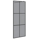 vidaXL Walk-in zuhanyfal Fekete 80 x 195 cm edzett üveg