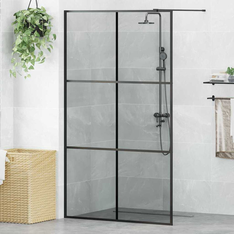 vidaXL Walk-in zuhanyfal Fekete 115 x 195 cm edzett üveg