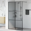 vidaXL Walk-in zuhanyfal Fekete 115 x 195 cm edzett üveg