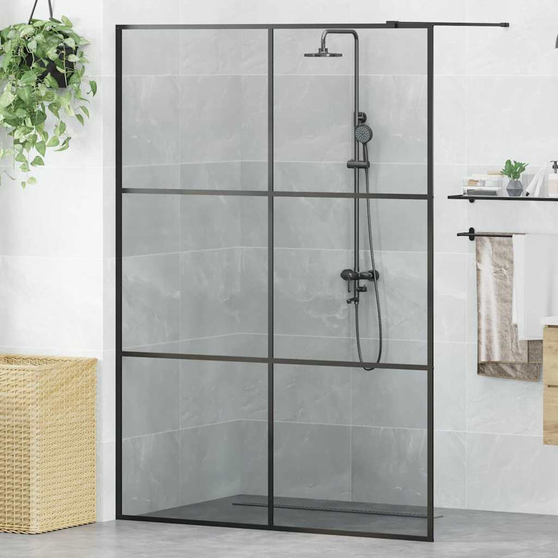 vidaXL Walk-in zuhanyfal Fekete 140 x 195 cm edzett üveg