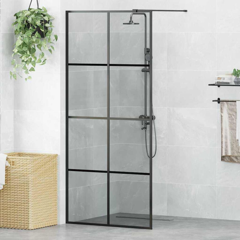 vidaXL Walk-in zuhanyfal Fekete 90 x 195 cm edzett üveg