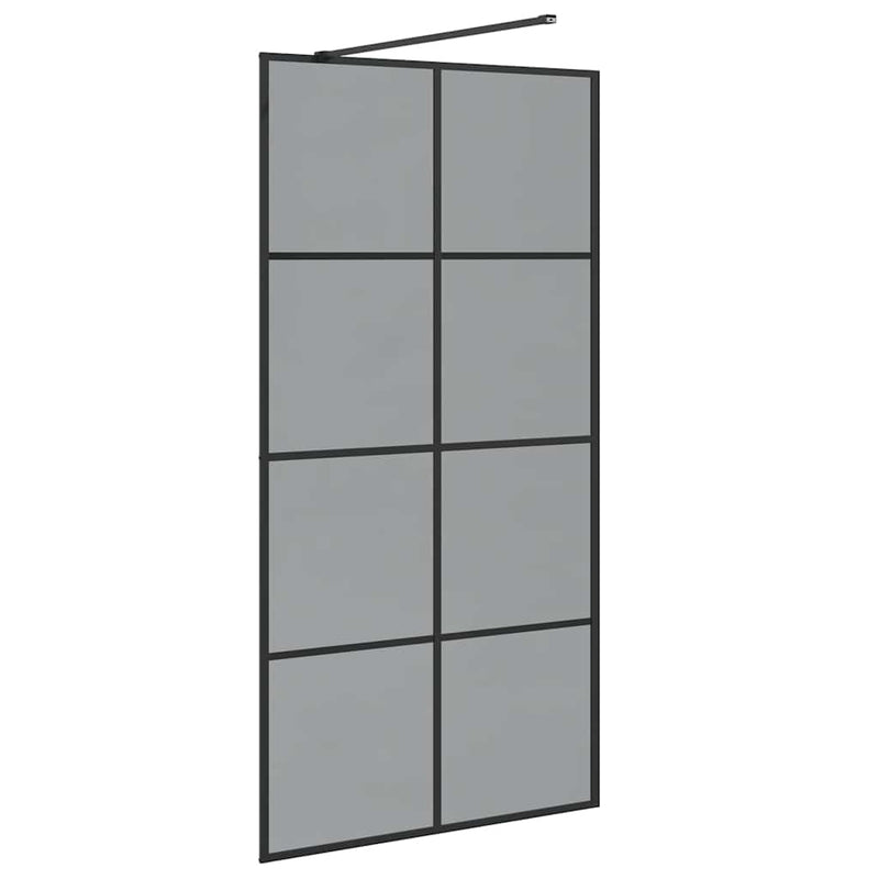 vidaXL Walk-in zuhanyfal Fekete 100 x 195 cm edzett üveg