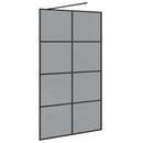 vidaXL Walk-in zuhanyfal Fekete 115 x 195 cm edzett üveg