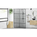 vidaXL Walk-in zuhanyfal Fekete 140 x 195 cm edzett üveg