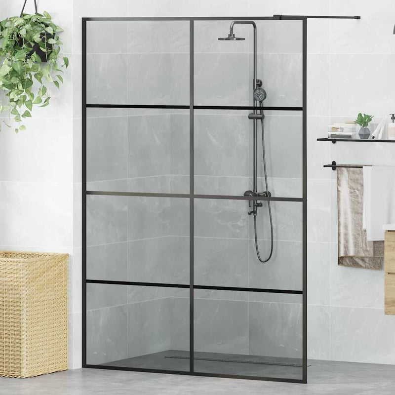 vidaXL Walk-in zuhanyfal Fekete 140 x 195 cm edzett üveg