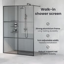 vidaXL Walk-in zuhanyfal Fekete 140 x 195 cm edzett üveg