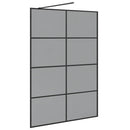 vidaXL Walk-in zuhanyfal Fekete 140 x 195 cm edzett üveg