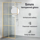 vidaXL Walk-in zuhanyfal Arany 80 x 195 cm edzett üveg