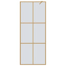 vidaXL Walk-in zuhanyfal Arany 80 x 195 cm edzett üveg