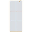 vidaXL Walk-in zuhanyfal Arany 80 x 195 cm edzett üveg