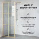 vidaXL Walk-in zuhanyfal Arany 90 x 195 cm edzett üveg