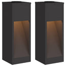 vidaXL Napelemes LED Útjelző Lámpa 2 pcs Fekete Hidegen hengerelt acél