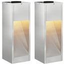 vidaXL Napelemes LED Útjelző Lámpa 2 pcs Ezüst Galvanizált