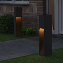 vidaXL Napelemes LED Útjelző Lámpa 2 pcs Fekete Hidegen hengerelt acél
