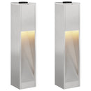 vidaXL Napelemes LED Útjelző Lámpa 2 pcs Ezüst Rozsdamentes acél