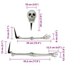 vidaXL Halloween csontváz földi tüskékkel Fehér 45,5 x 13 cm