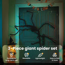 vidaXL Halloween Pók Dísz 3 pcs Fekete 200 cm Poliészter és acél