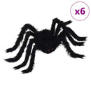 vidaXL Halloween Pók Dísz 6 pcs Fekete 75 cm Poliészter és acél