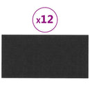 vidaXL Fali Fejtámla 12 pcs Fekete 60 x 30 cm szövet