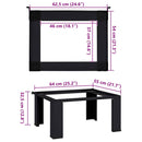 vidaXL Mosógép Talp Fekete 64 x 55 x 32.5 cm Acél