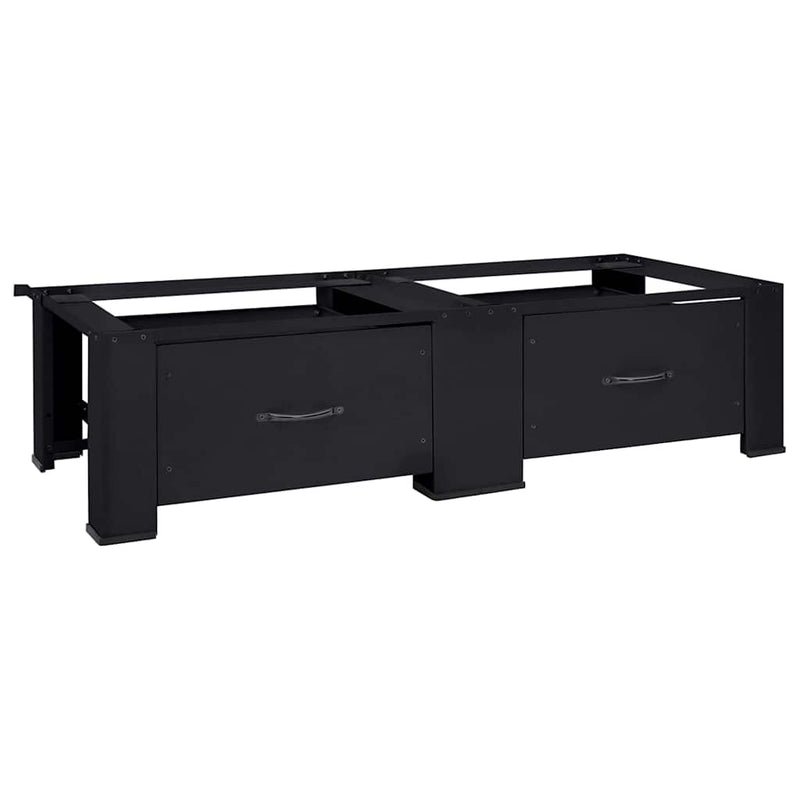 vidaXL Mosógép Talp 2 pcs Fekete 64 x 55 x 32.5 cm Acél