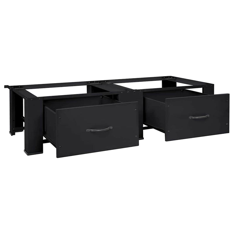 vidaXL Mosógép Talp 2 pcs Fekete 64 x 55 x 32.5 cm Acél