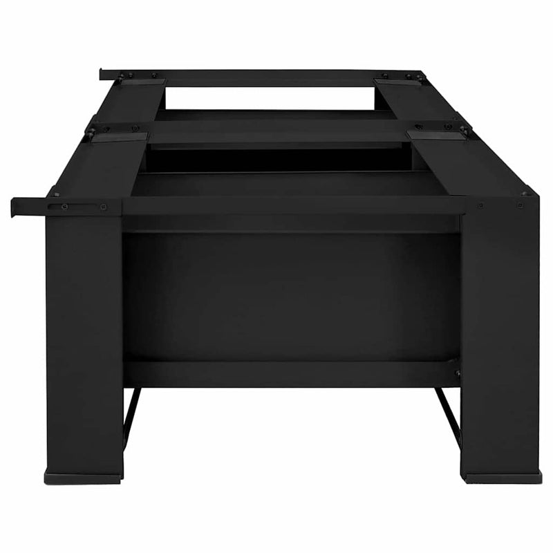 vidaXL Mosógép Talp 2 pcs Fekete 64 x 55 x 32.5 cm Acél