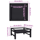 vidaXL Mosógép Talp Fekete 62 x 60,5 x 32,5 cm Acél