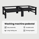 vidaXL Mosógép Talp 2 pcs Fekete 124,5 x 61,5 x 32,5 cm Acél