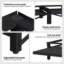 vidaXL Mosógép Talp 2 pcs Fekete 124,5 x 61,5 x 32,5 cm Acél
