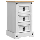 vidaXL Éjjeli asztal Corona Fehér 35 x 32,5 x 58 cm Tömör fenyőfa